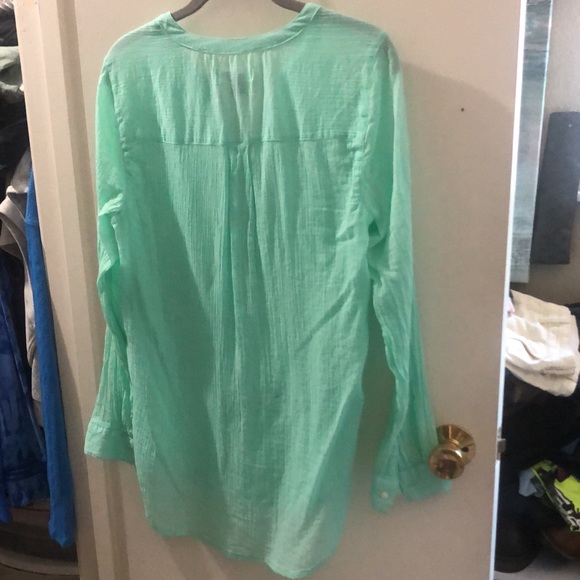 OLD NAVY Linen Crinkle Torquoise Tunic - Picture 5 of 8